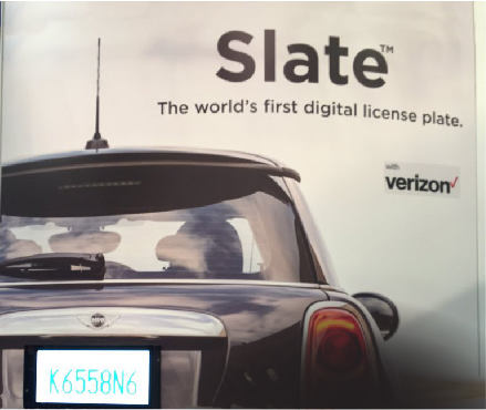 Slate digital license plate Verizon Wireless CES 2016 auto trends